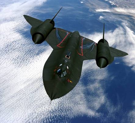 Picture of an SR-71 in the clouds